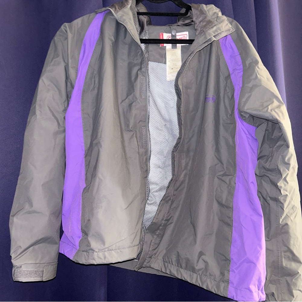 Coleman Gray and Purple Rain Jacket